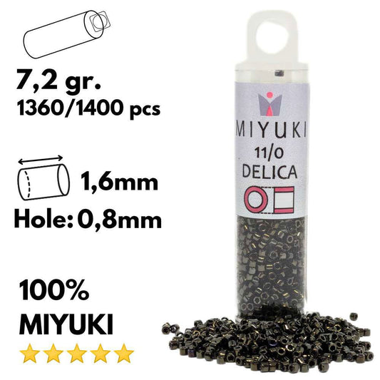 DB0007 Tubo Miyuki Delica 11/0 Brown Iris 7,2gr - DB0007 Tubo Miyuki Delica 11/0 Brown Iris 7,2gr - Miyukilandia