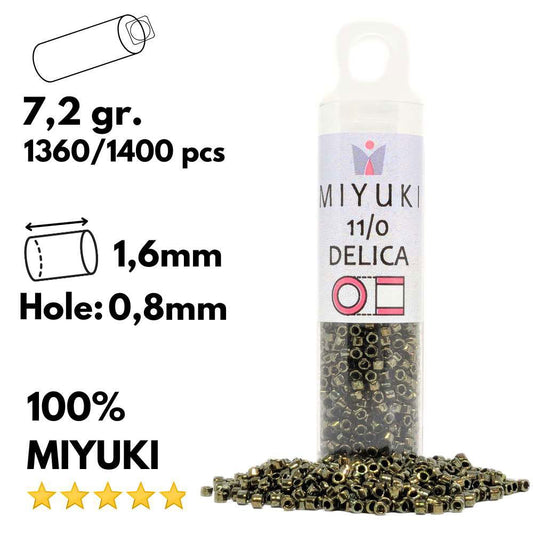 DB0011 Tubo Miyuki Delica 11/0 Metallic Olive 7,2gr - DB0011 Tubo Miyuki Delica 11/0 Metallic Olive 7,2gr - Miyukilandia