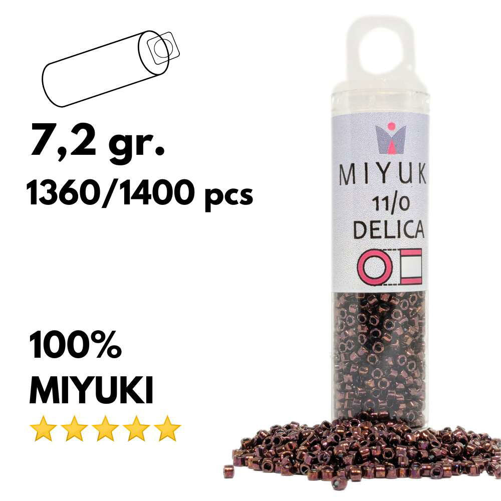 DB0012 Tubo Miyuki Delica 11/0 Metallic Raspberry 7,2gr - DB0012 Tubo Miyuki Delica 11/0 Metallic Raspberry 7,2gr - Miyukilandia