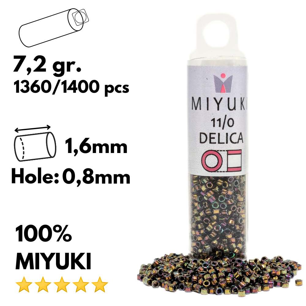 DB0023 Tubo Miyuki Delica 11/0 Metallic Light Bronze Iris 7,2gr -