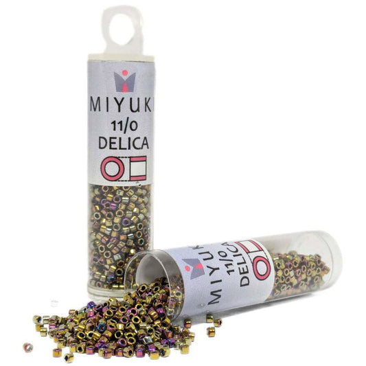 DB0029 Tubo Miyuki Delica 11/0 Metallic Golden Iris 7,2gr - DB0029 Tubo Miyuki Delica 11/0 Metallic Golden Iris 7,2gr - Miyukilandia