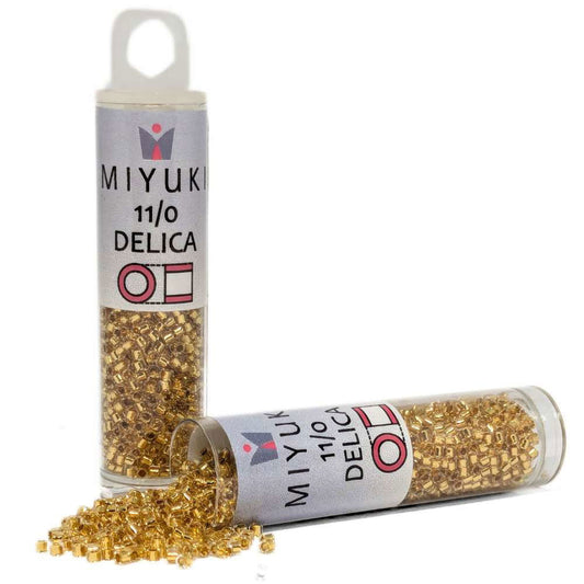 DB0033 Tubo Miyuki Delica 11/0 Lined Gold 24 kt 7,2gr - DB0033 Tubo Miyuki Delica 11/0 Lined Gold 24 kt 7,2gr - Miyukilandia