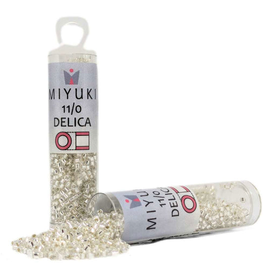 DB0041 Tubo Miyuki Delica 11/0 Silver Lined Crystal 7,2gr - DB0041 Tubo Miyuki Delica 11/0 Silver Lined Crystal 7,2gr - Miyukilandia