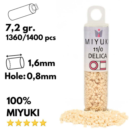 DB0204 Tubo Miyuki Delica 11/0 Ceylon Antique Beige 7,2gr - DB0204 Tubo Miyuki Delica 11/0 Ceylon Antique Beige 7,2gr - Miyukilandia