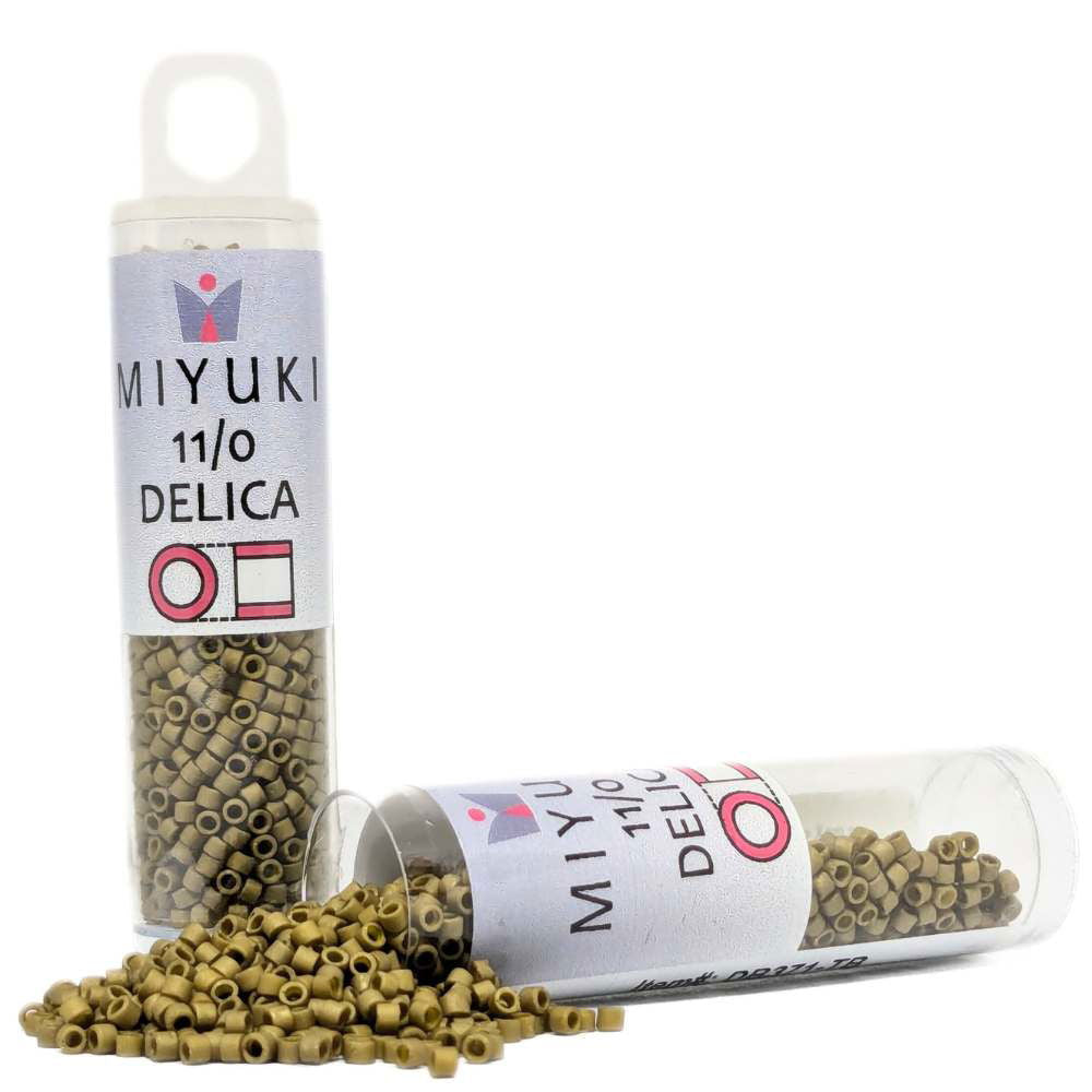 DB0371 Tubo Miyuki Delica 11/0 Matte Metallic Olive Gold 7,2gr - DB0371 Tubo Miyuki Delica 11/0 Matte Metallic Olive Gold 7,2gr - Miyukilandia
