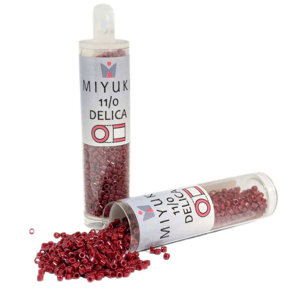 DB0654 Tubo Miyuki Delica 11/0 Dyed Opaque Cranbery 7,2gr - DB0654 Tubo Miyuki Delica 11/0 Dyed Opaque Cranbery 7,2gr - Miyukilandia