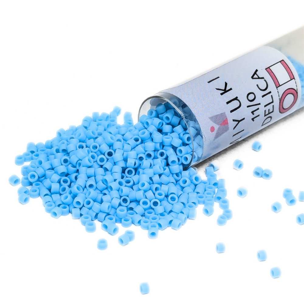 DB0755 Tubo Miyuki Delica 11/0 Matte Opaque Light Blue 7,2gr. -