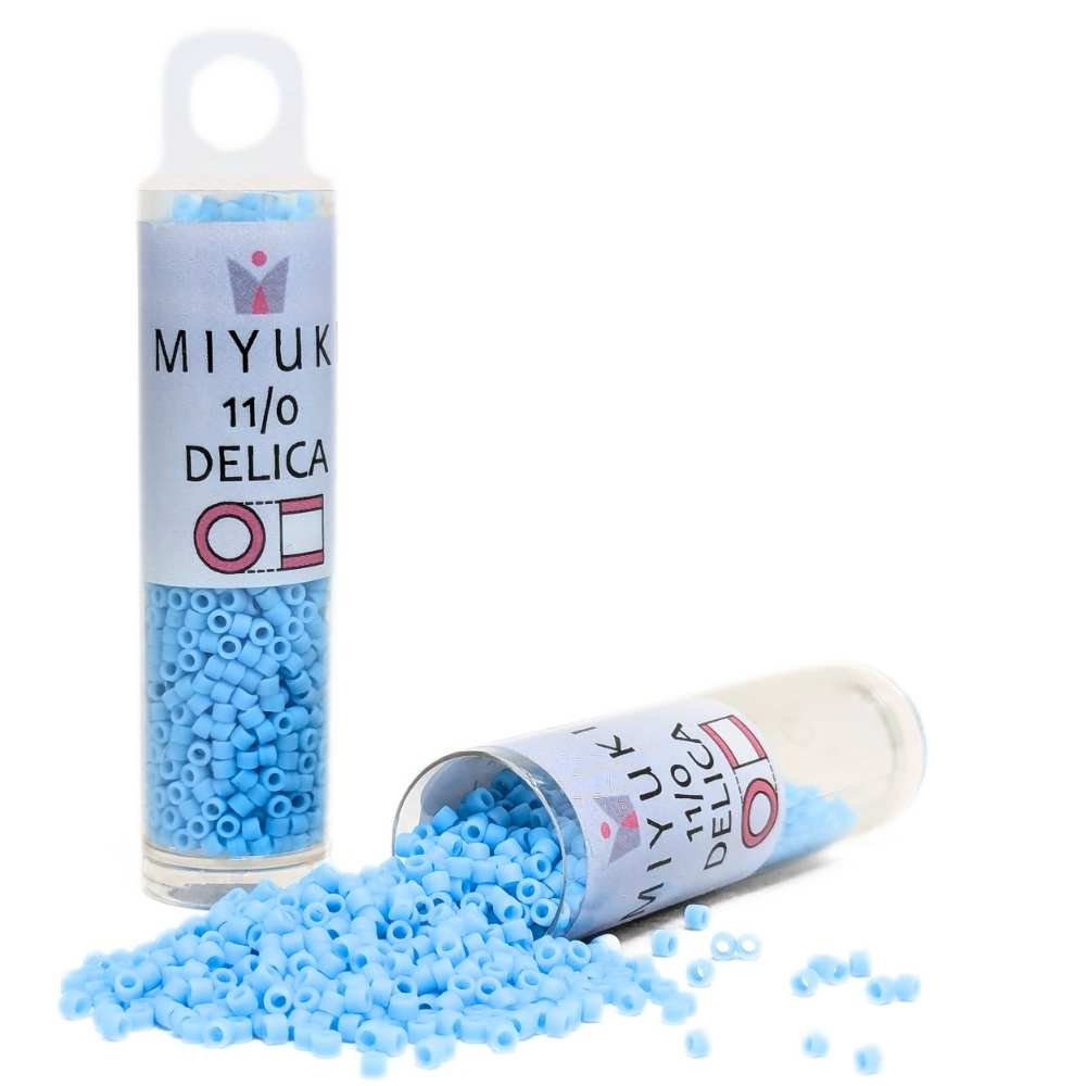 DB0755 Tubo Miyuki Delica 11/0 Matte Opaque Light Blue 7,2gr. -