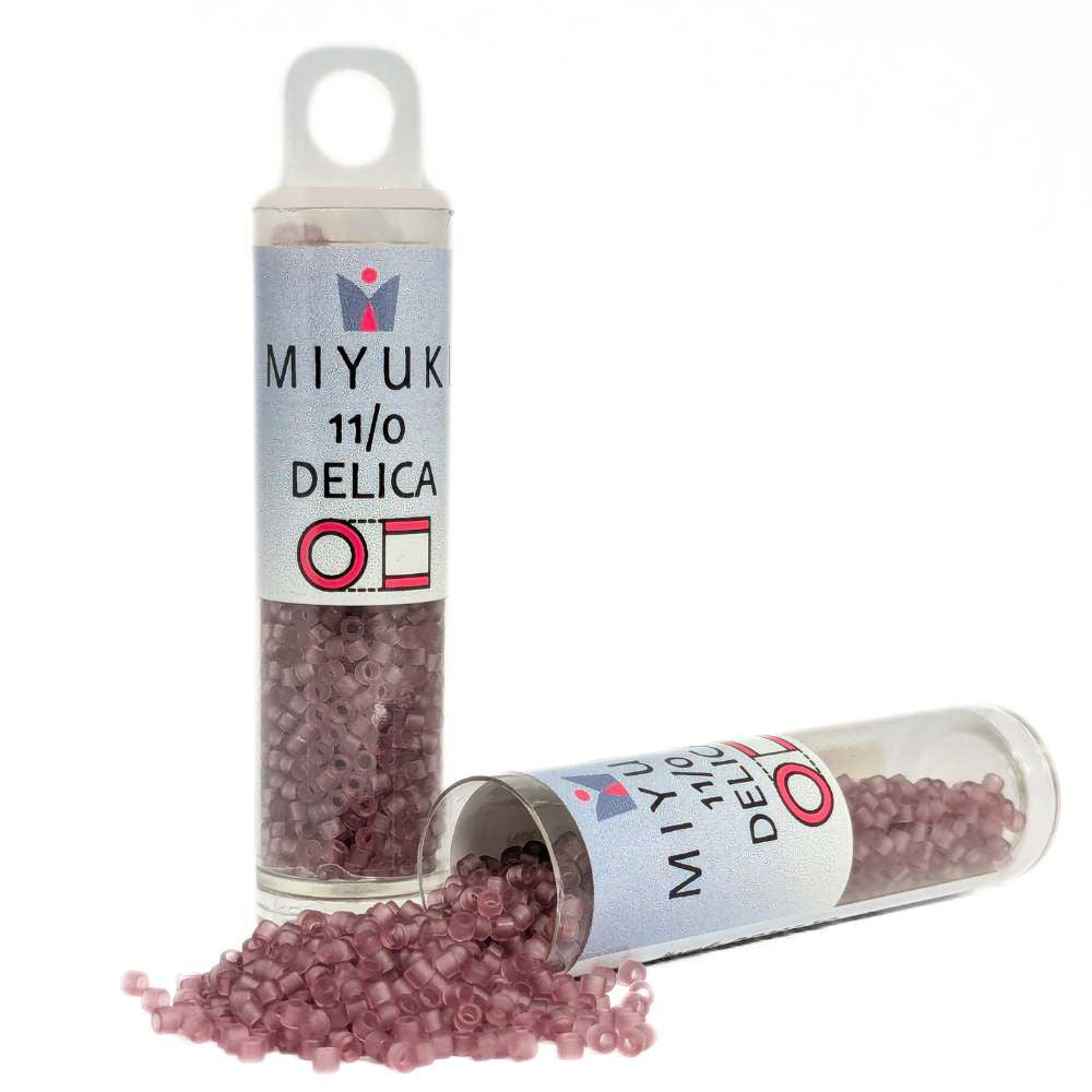 DB0765 Tubo Miyuki Delica 11/0 Matte Transparent Smoked Amethyst 7,2gr - DB0765 Tubo Miyuki Delica 11/0 Matte Transparent Smoked Amethyst 7,2gr - Miyukilandia