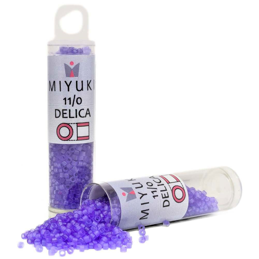 DB0783 Tubo Miyuki Delica 11/0 Dyed Matte Transparent Purple 7,2gr - DB0783 Tubo Miyuki Delica 11/0 Dyed Matte Transparent Purple 7,2gr - Miyukilandia
