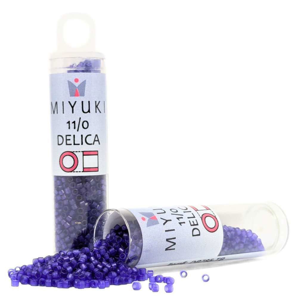 DB0785 Tubo Miyuki Delica 11/0 Dyed Matte Transparent Violet 7,2gr. - DB0785 Tubo Miyuki Delica 11/0 Dyed Matte Transparent Violet 7,2gr. - Miyukilandia