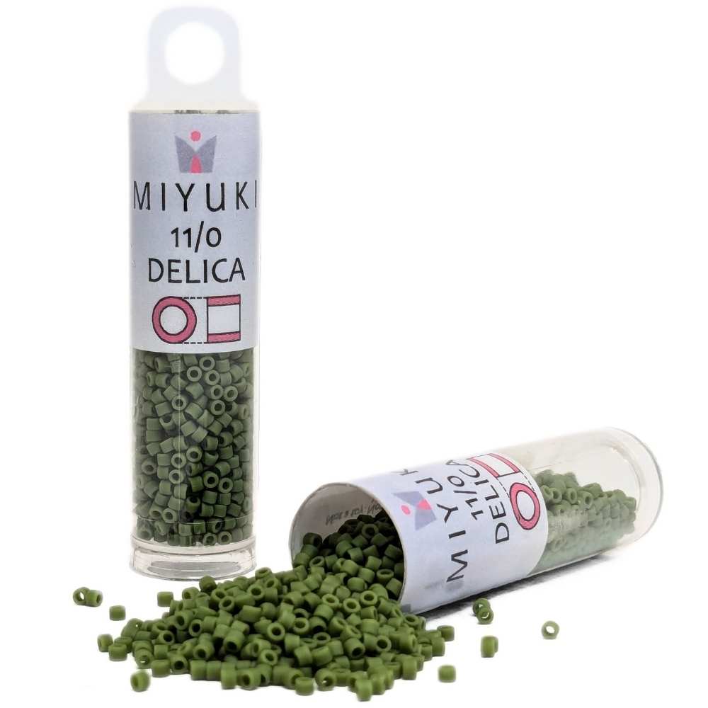 DB1585 Tubo Miyuki Delica 11/0 Matte Opaque Avocado 7,2gr. -