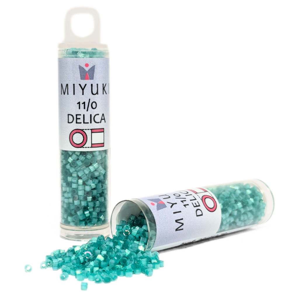 DB1813 Tubo Miyuki Delica 11/0 Dyed Aqua Green Silk Satin 7,2gr (copia) -