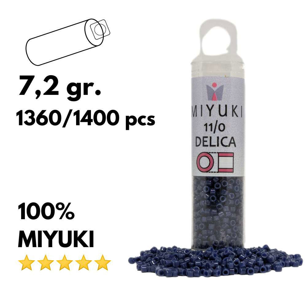 DB2143 Tubo Miyuki Delica 11/0 Duracoat Navy Opaque Dyed 7,2gr - DB2143 Tubo Miyuki Delica 11/0 Duracoat Navy Opaque Dyed 7,2gr - Miyukilandia