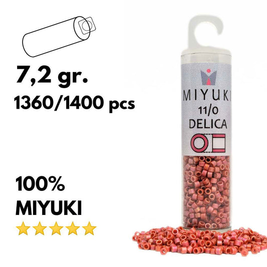 DB2306 Tubo Miyuki Delica 11/0 Frosted Opaque Glazed Rainbow Carnival 7,2gr - DB2306 Tubo Miyuki Delica 11/0 Frosted Opaque Glazed Rainbow Carnival 7,2gr - Miyukilandia
