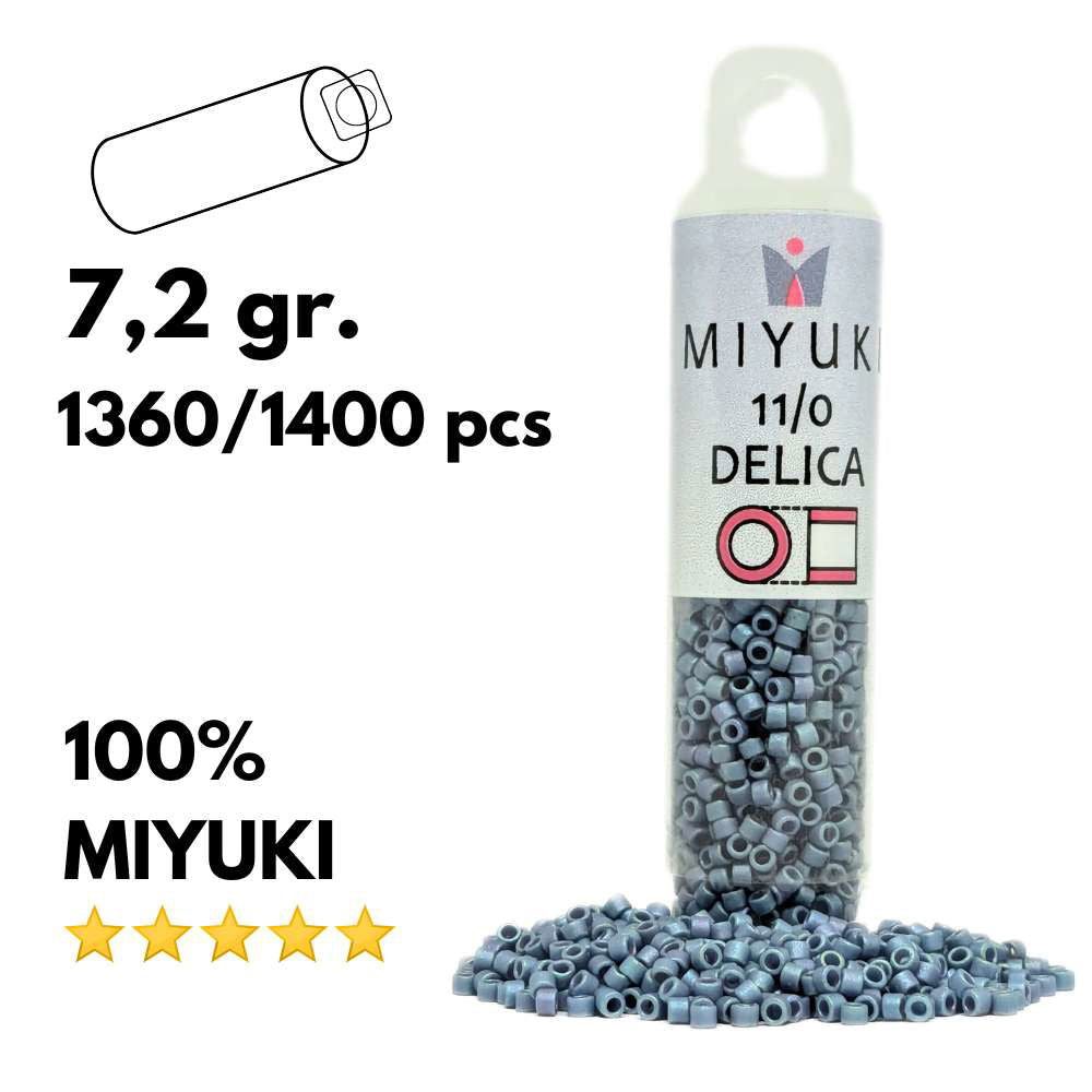DB2316 Tubo Miyuki Delica 11/0 Frosted Opaque Green Rainbow Teal 7,2gr - DB2316 Tubo Miyuki Delica 11/0 Frosted Opaque Green Rainbow Teal 7,2gr - Miyukilandia