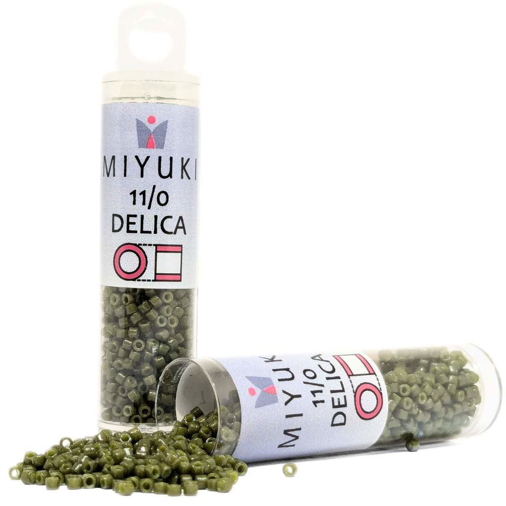 DB2357 Tubo Miyuki Delica 11/0 Duracoat Opaque Army Green 7,2gr - DB2357 Tubo Miyuki Delica 11/0 Duracoat Opaque Army Green 7,2gr - Miyukilandia
