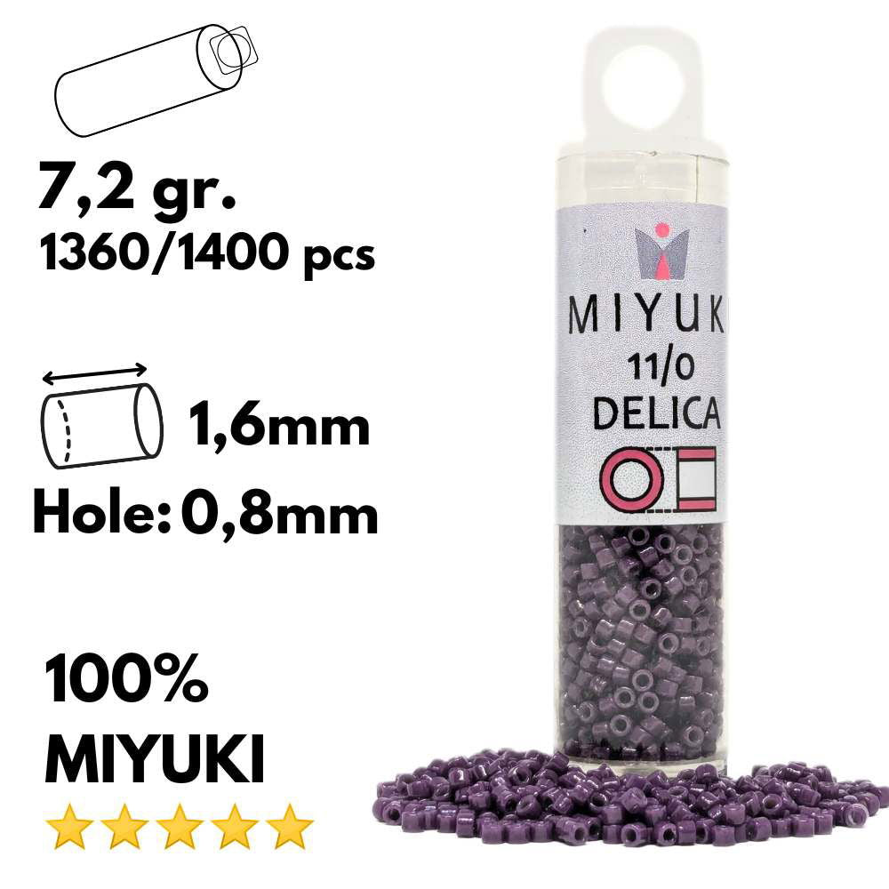 DB2360 Tubo Miyuki Delica 11/0 Duracoat Opaque Dark Purple 7,2gr. - DB2360 Tubo Miyuki Delica 11/0 Duracoat Opaque Dark Purple 7,2gr. - Miyukilandia