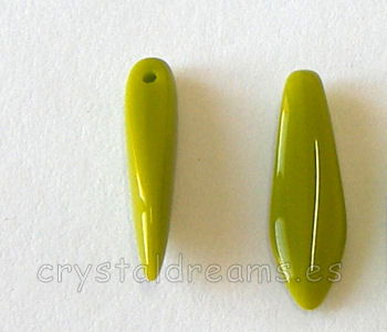 Dagas de Bohemia - 5x16mm - Agujero: 1mm - Color: Opaque Olivine - - Crystaldreams Abalorios