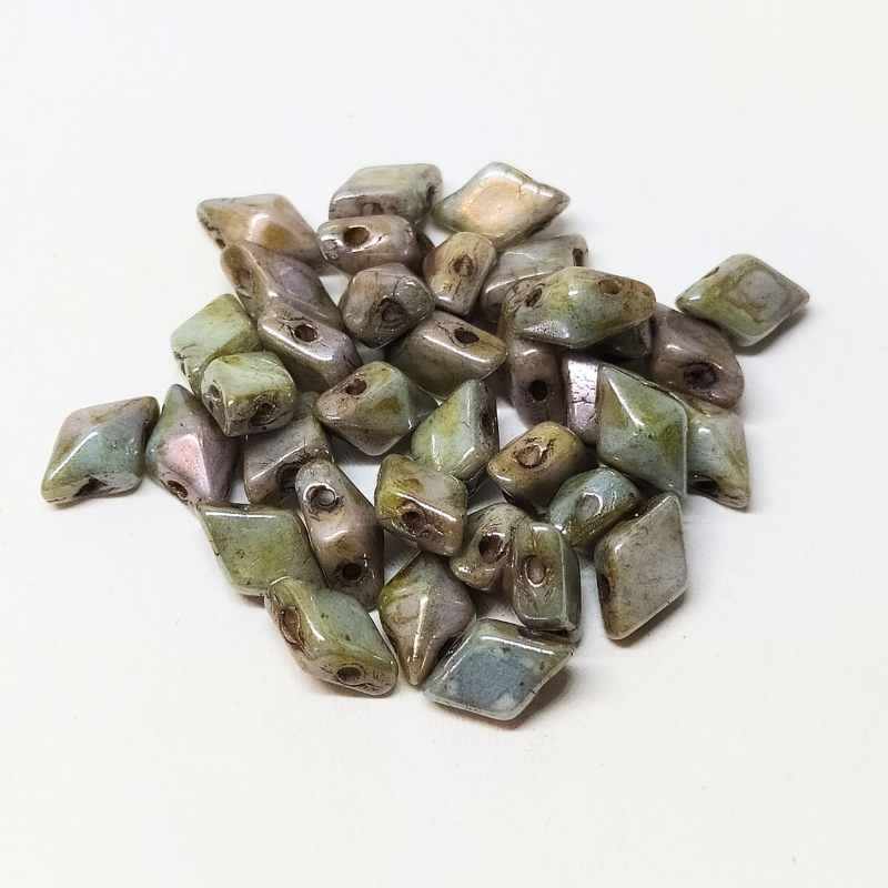 DiamonDUO Beads 8x5mm - 5gr. - Color: CHALK LUMI GREEN - - Crystaldreams Abalorios