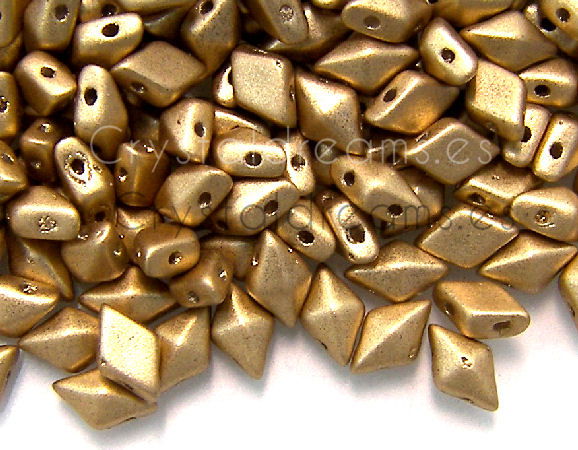 DiamonDUO Beads 8x5mm - 5gr. - Color: GOLD MATTE - - Crystaldreams Abalorios