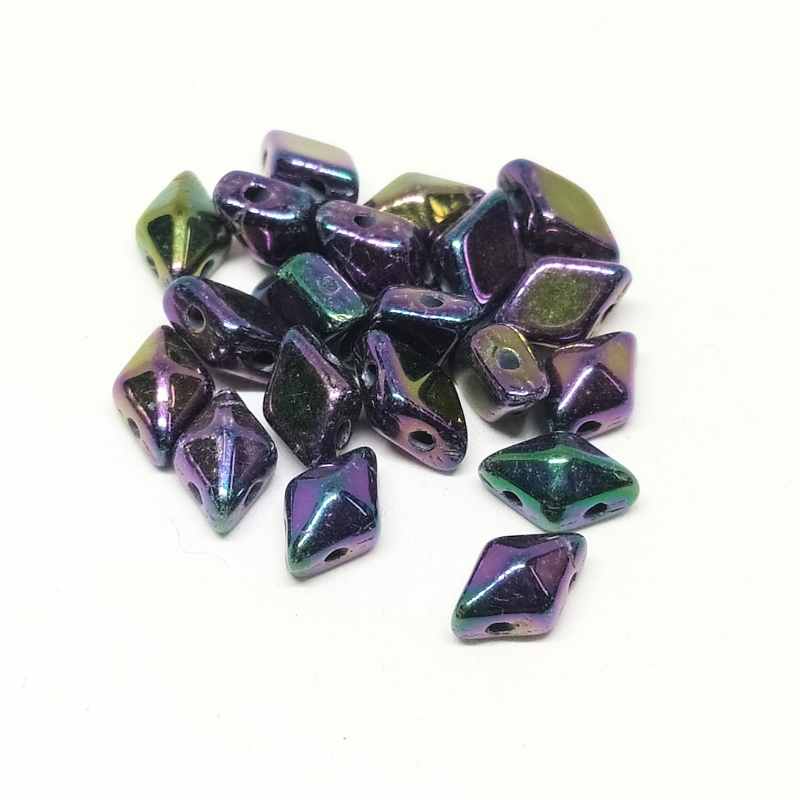 DiamonDUO Beads 8x5mm - 5gr. - Color: PURPLE IRIS - - Crystaldreams Abalorios