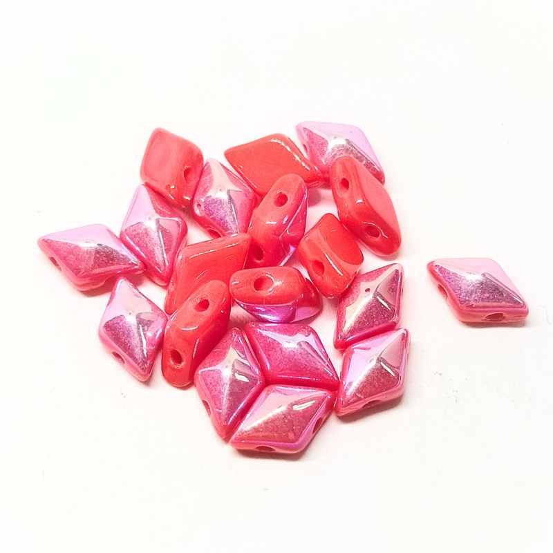 DiamonDUO Beads 8x5mm - 5gr. - Color: RED ORANGE AB - - Crystaldreams Abalorios