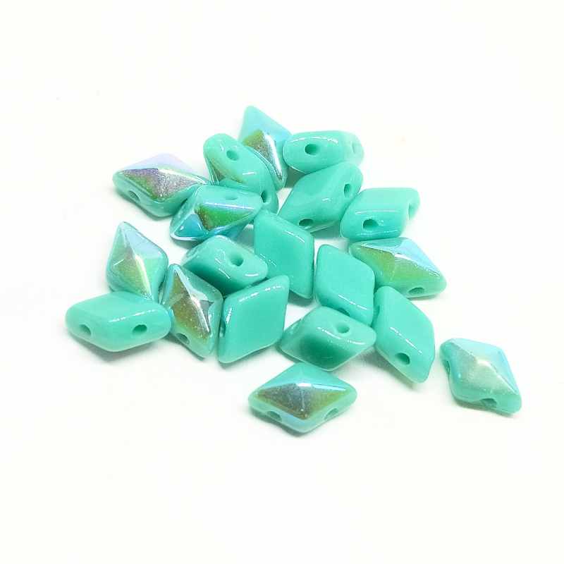 DiamonDUO Beads 8x5mm - 5gr. - Color: TURQUOISE AB - - Crystaldreams Abalorios