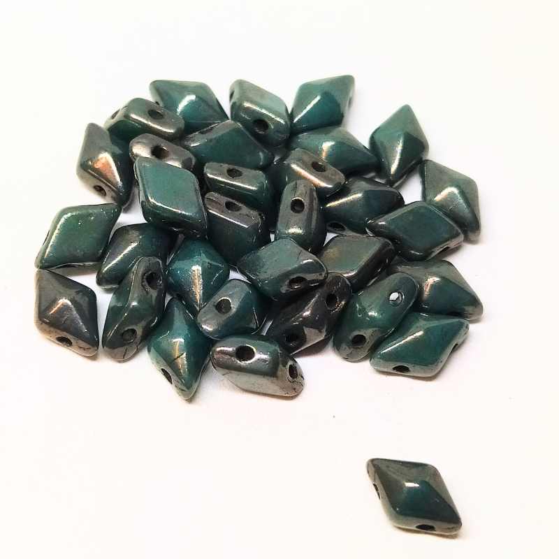 DiamonDUO Beads 8x5mm - 5gr. - Color: TURQUOISE BRONZE - - Crystaldreams Abalorios