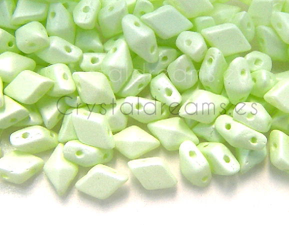 DiamonDUO Beads 8x5mm 5gr. MINT GLOWING ilumina en la oscuridad - - Crystaldreams Abalorios