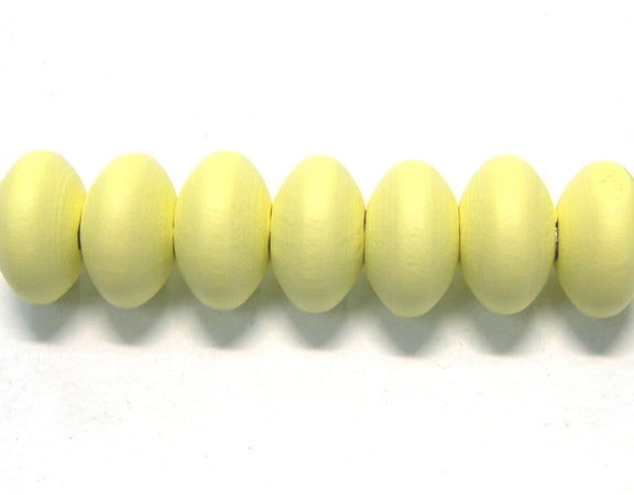 Disco de madera 12x7mm - Agujero: 3mm Pastel YELLOW - - Crystaldreams Abalorios