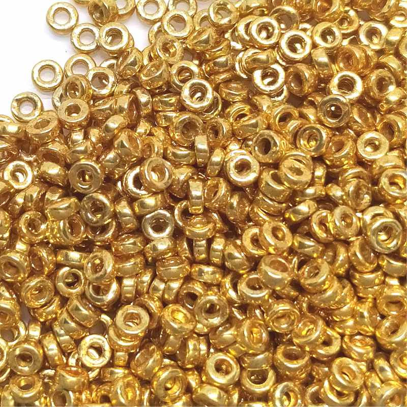 Distanciadores Miyuki 3 x 1,3 mm Duracoat Galvanized Gold 1 gr. - - Crystaldreams Abalorios