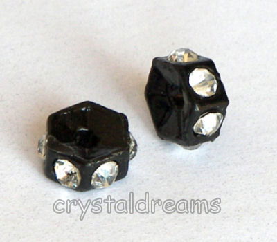 Distanciadores de metal Negro 5mm "Crystal rhinestone" - - Crystaldreams Abalorios