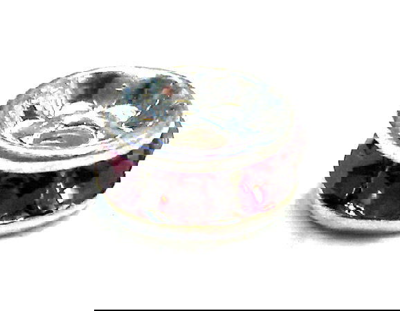 Distanciadores de metal Silver 4mm Amethyst - - Crystaldreams Abalorios