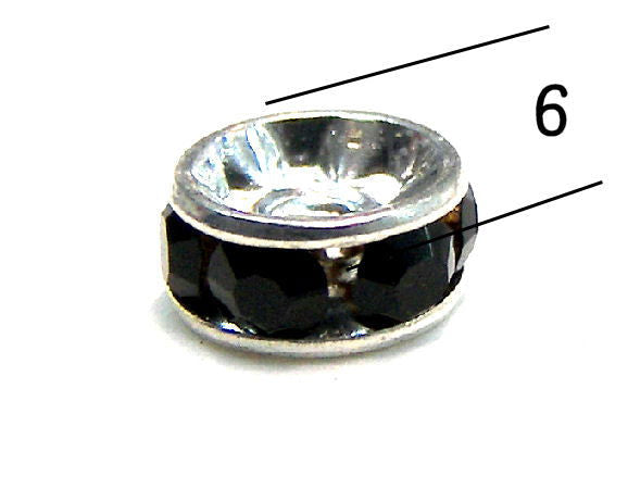 Distanciadores de metal Silver 4mm Jet - - Crystaldreams Abalorios