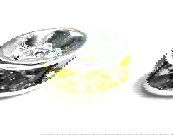 Distanciadores de metal Silver 4mm Olivine - - Crystaldreams Abalorios