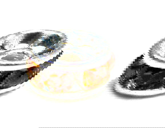 Distanciadores de metal Silver 4mm Topaz - - Crystaldreams Abalorios