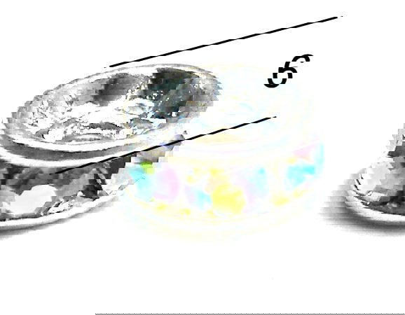 Distanciadores de metal Silver 6mm Crystal AB -  - Crystaldreams Abalorios