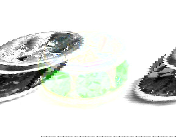 Distanciadores de metal Silver 6mm Peridot - - Crystaldreams Abalorios