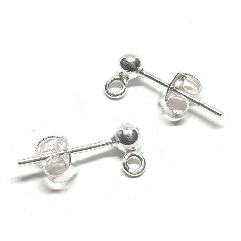 Dormilona con trasera plata 925 x2 Diámetro 3mm - - Crystaldreams Abalorios