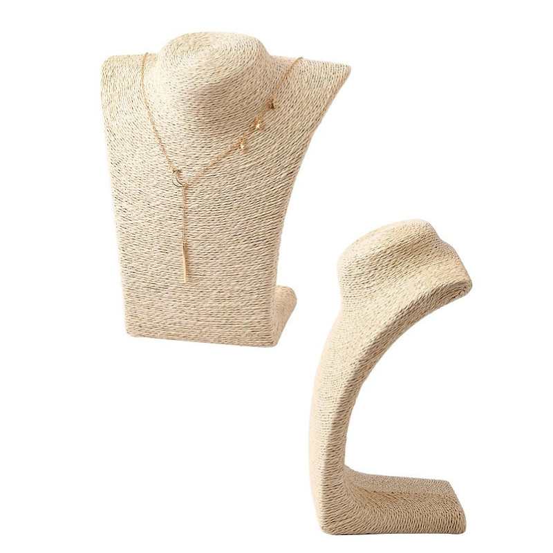 Expositor de Collares medio Busto Mimbre 195x223x115mm - - Crystaldreams Abalorios