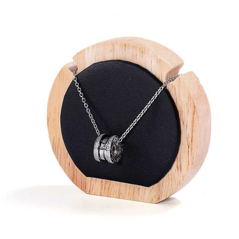Expositor redondo de Madera para Joyas 9x2x8.5 cm - Black - - Crystaldreams Abalorios