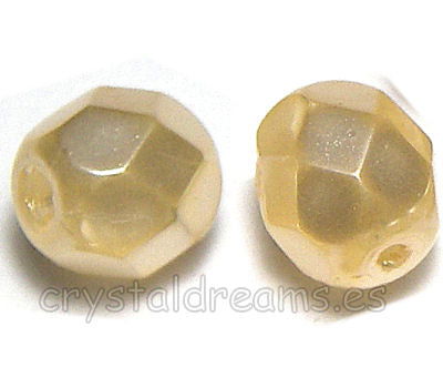 Facetadas 6mm "Crema Nacar" - - Crystaldreams Abalorios