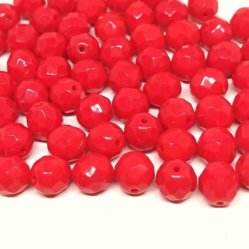 Facetadas 8mm Red Coral - - Crystaldreams Abalorios