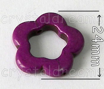 Flor de Turquesa sintetica 24mm Aguj:1,3mm - Purple - - Crystaldreams Abalorios