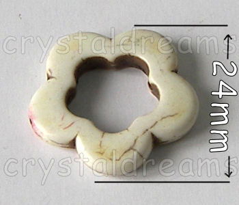 Flor de Turquesa sintetica 24mm Aguj:1,3mm - White - - Crystaldreams Abalorios