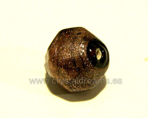 Golden lined Glass Beads 15 - 16x16mm Agujero:1,5mm - - Crystaldreams Abalorios