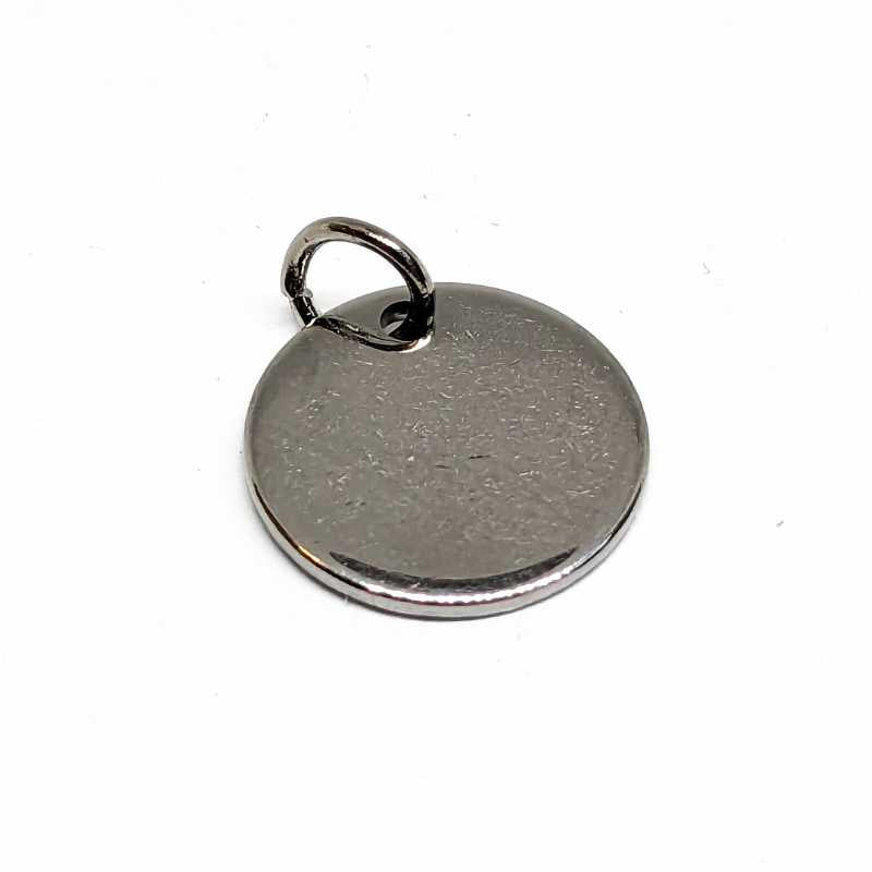 Grabado de foto en Colgante acero inox 304 12mm Anilla 3,5mm - - Crystaldreams Abalorios