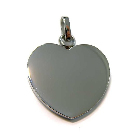 Grabado en colgante de acero inoxidable Heart 28x26x2mm - - Crystaldreams Abalorios