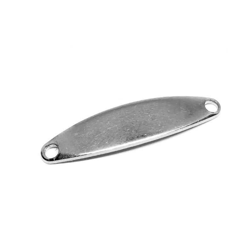Grabado personalizado Chapa Oval Acero Inox 25x6mm Aguj: 1,6mm - - Crystaldreams Abalorios